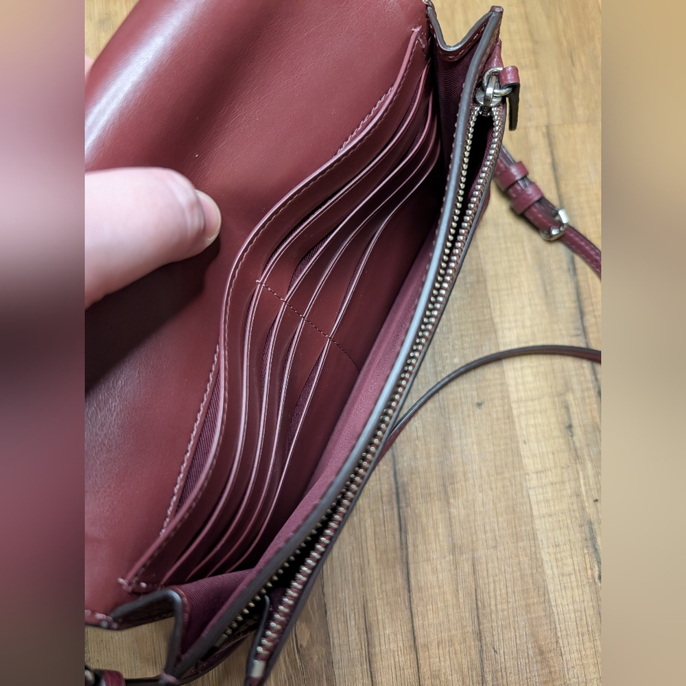 Anna Foldover Crossbody Clutch In Signature Canvas With Rexy By Guang Yu - Picture 14 of 14